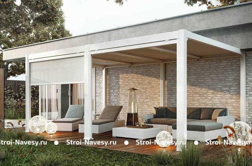 Навес для террасы 530x360 см цвет белый Навес для террасы 530x360 см цвет белый