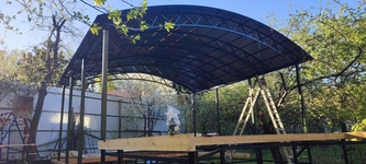 Навес из поликарбоната арочный для 2-х и более авто