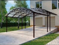 Навес из поликарбоната арочный двойной