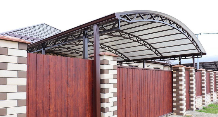 Навес из поликарбоната арочный (1 машина) Навес из поликарбоната арочный (1 машина)