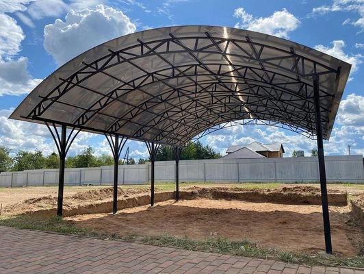 Навес из поликарбоната арочный для 2 машин Навес из поликарбоната арочный для 2 машин