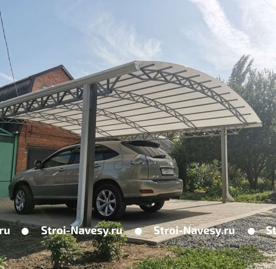 Навес из поликарбоната арочный для одной машины Навес из поликарбоната арочный для одной машины