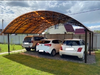 Навес из поликарбоната арочный на 3 машины