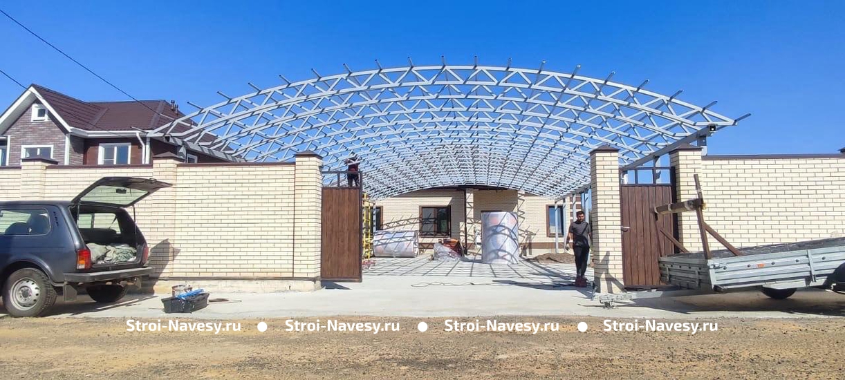 Навес с крышей из поликарбоната арочный для авто Навес с крышей из поликарбоната арочный для авто