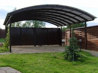 Навес из поликарбоната арочный для дачи