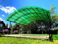 Навес из поликарбоната арочный зеленый для авто