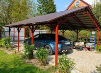 Навес из профлиста двускатный для авто