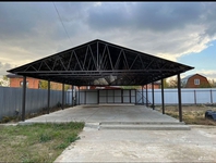 Навес из поликарбоната двускатный для 2 и более авто