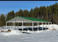 Навес из профильной трубы и профнастила двускатный для авто и промышленного назначения