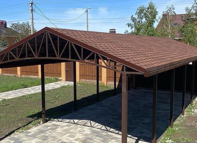 Металлические навесы с гибкой черепицей Металлические навесы с гибкой черепицей