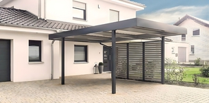 Навес односкатный «хай-тек» из поликарбоната для машины