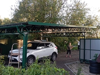 Навес из профлиста односкатный для автомобиля