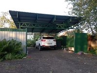 Навес из профлиста односкатный для автомобиля