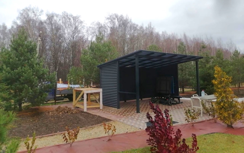 Односкатный навес-беседка для сада