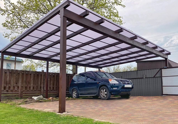 Навес из поликарбоната односкатный для авто Навес из поликарбоната односкатный для авто
