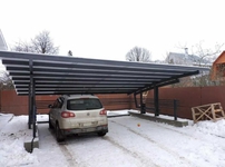 Навес из поликарбоната односкатный для 2х авто